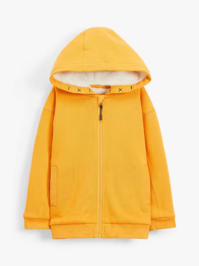 John lewis  Boys' Borg-Lined Zip Through Hoodie