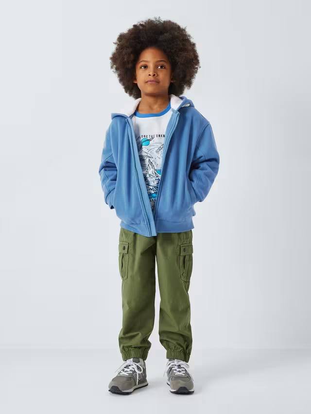 John lewis  Boys' Borg-Lined Zip Through Hoodie