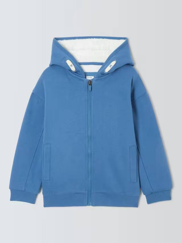 John lewis  Boys' Borg-Lined Zip Through Hoodie