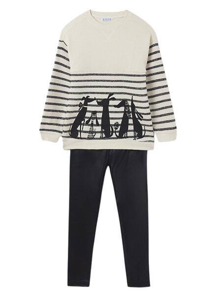 Ensemble legging et sweat texte fille