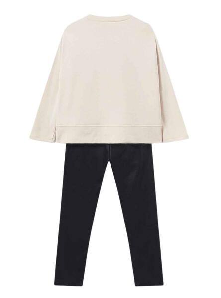 Ensemble legging et sweat texte fille